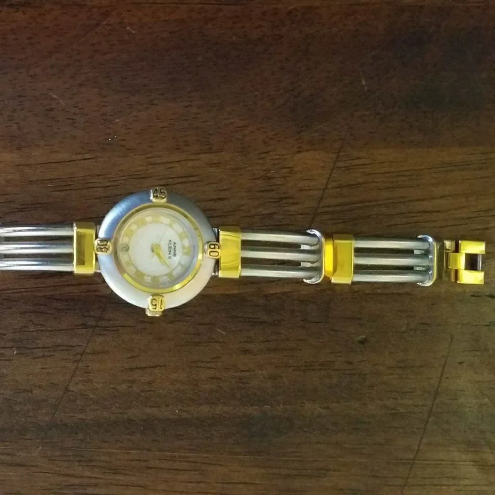 Anne Klein Two Tone Quartz Watch Works fits 6 1/2